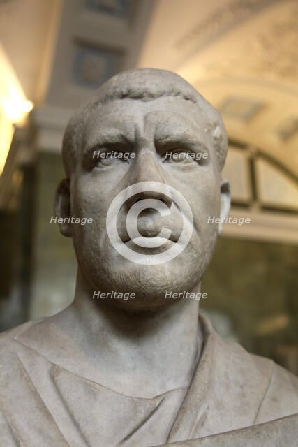 Portrait bust of the Roman Emperor Philip the Arab, c mid 3rd century Artist: Unknown