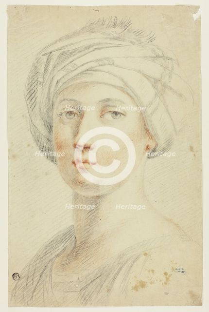 Portrait Bust of Young Woman in Turban, n.d. Creator: David Allan.