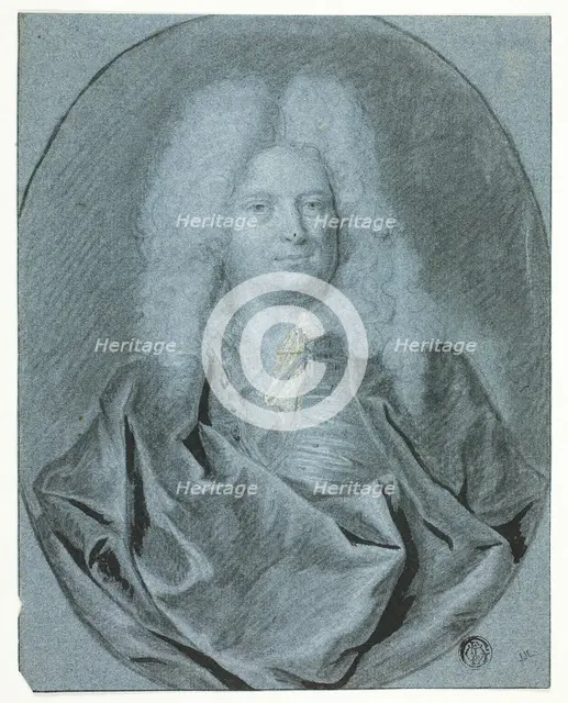 Portrait Bust of a Man in a White Wig, n.d. Creator: Cornelis van Poelenburgh.