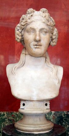 Portrait bust of Dionysus, God of Wine and patron of wine making