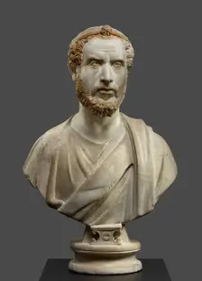 Portrait Bust of Man, Perhaps a Priest of Serapis, A.D. 180-220. Creator: Unknown