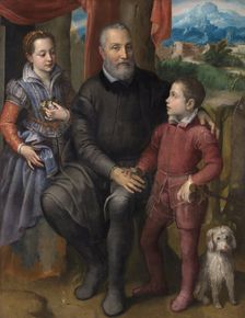 Portrait Group with the Artist’s Father Amilcare Anguissola and her siblings Minerva and..., c1559. Creator: Sofonisba Anguissola