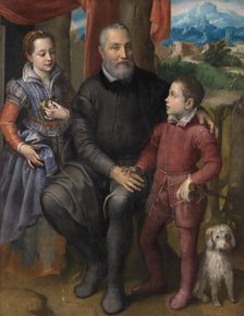Portrait Group with the Artist’s Father Amilcare Anguissola and her siblings Minerva and..., c1559. Creator: Sofonisba Anguissola