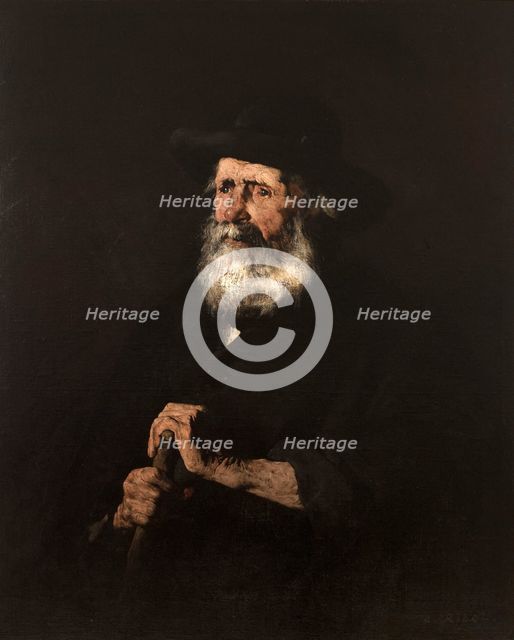 Portrait d'un vieillard, c.1875. Creator: Theodule Ribot.