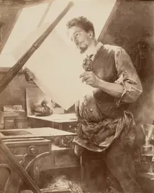 Portrait d'un graveur, 1860s-70s. Creator: Unknown