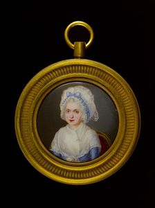 Portrait d'une femme assise dans un fauteuil rouge. Creator: Ecole Francaise