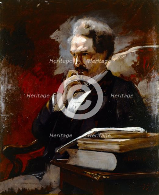 Portrait d'Henri Rochefort (Victor-Henri, marquis de Rochefort-Luçay, dit), journaliste..., 1879. Creator: Auguste Baud-Bovy.