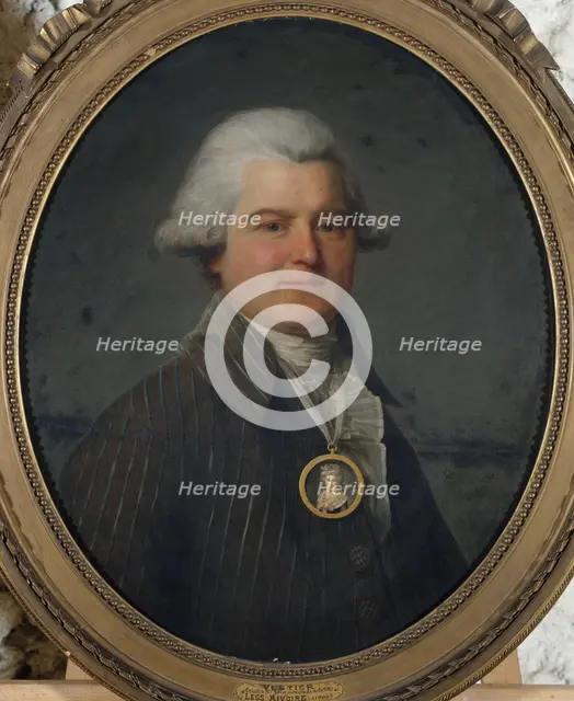 Portrait d'homme portant en sautoir un médaillon à l'effigie de sa femme, 1792. Creator: Antoine Vestier.