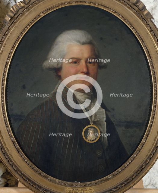 Portrait d'homme portant en sautoir un médaillon à l'effigie de sa femme, 1792. Creator: Antoine Vestier.