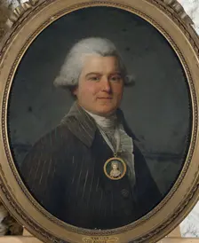 Portrait d'homme portant en sautoir un médaillon à l'effigie de sa femme, 1792. Creator: Antoine Vestier