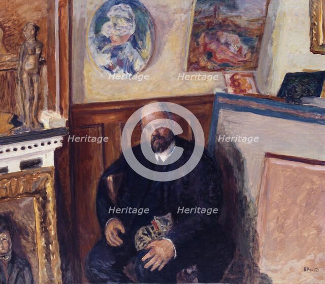 Portrait d'Ambroise Vollard au chat, c.1924. Creator: Pierre Bonnard.
