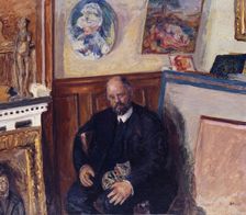 Portrait d'Ambroise Vollard au chat, c.1924. Creator: Pierre Bonnard