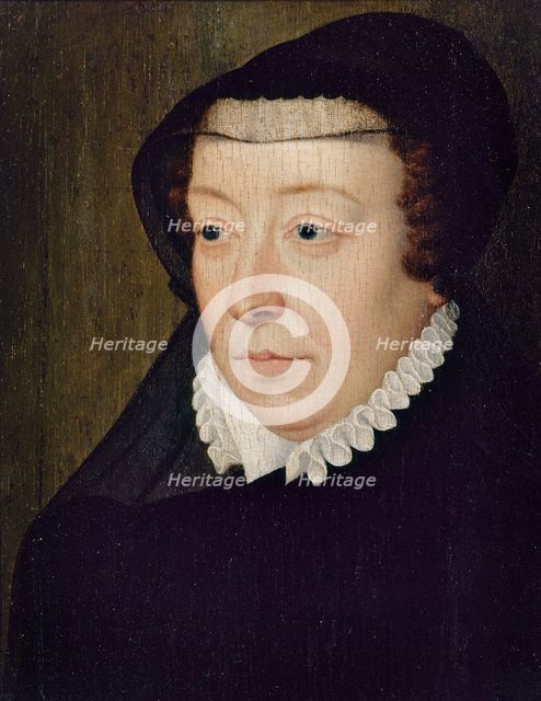 Portrait de Catherine de Médicis (1519-1589), reine de France, c1565. Creator: Francois Clouet.