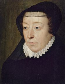 Portrait de Catherine de Médicis (1519-1589), reine de France, c1565. Creator: Francois Clouet