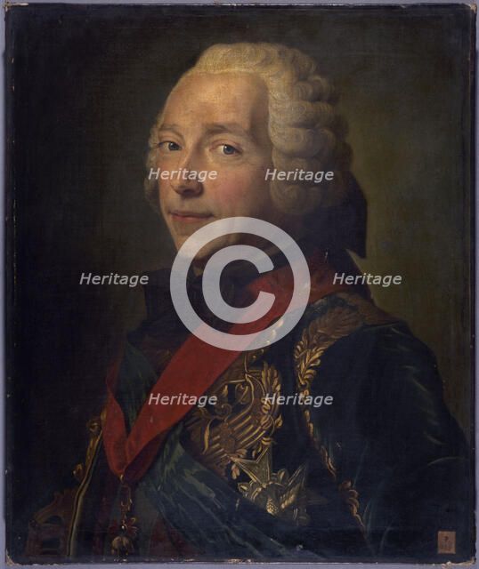 Portrait de Charles-Louis-Auguste Fouquet, ducde Belle-Isle (1684-1761), maréchal de..., after 1748. Creator: Maurice-Quentin de La Tour.