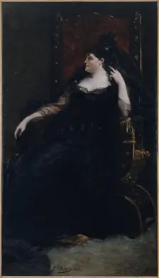 Portrait de -Gabrielle Krauss (1842-1906), chanteuse, 1883. Creator: Georges Jules Victor Clairin