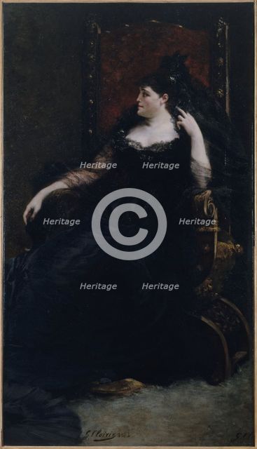 Portrait de -Gabrielle Krauss (1842-1906), chanteuse, 1883. Creator: Georges Jules Victor Clairin.
