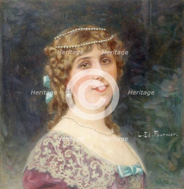 Portrait de Gabrielle Robinne, sociétaire de la Comédie-Française, dans le rôle d'Elmire..., c1913. Creator: Louis Edouard Paul Fournier.