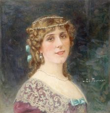 Portrait de Gabrielle Robinne, sociétaire de la Comédie-Française, dans le rôle d'Elmire..., c1913. Creator: Louis Edouard Paul Fournier
