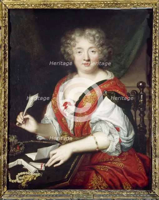 Portrait de femme écrivant, autrefois identifiée comme Mme de Sévigné, c1680. Creator: Ecole Francaise.