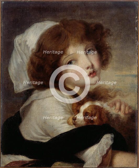 Portrait de fillette au petit chien. Creator: Jean-Baptiste Greuze.