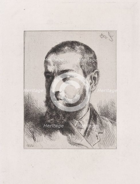 Portrait de J.J. Guiffrey, 1866. Creator: Charles Emile Jacque.