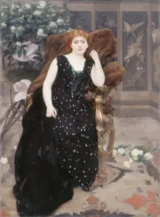 Portrait de Jane Hading, 1890. Creator: Alfred Philippe Roll