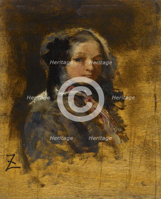 Portrait de jeune fille, between 1845 and 1848. Creator: Felix Francois Georges Philibert Ziem.