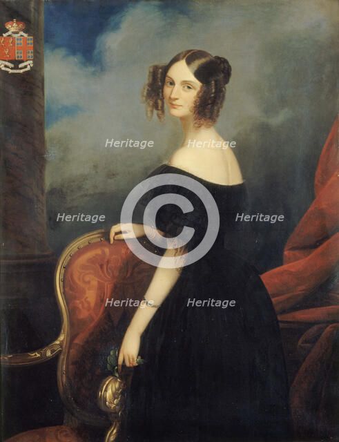 Portrait de la duchesse de Valençay, comtesse de Talleyrand-Périgord., c.1838. Creator: Claude-Marie Dubufe.