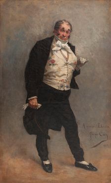 Portrait de Lhéritier (Romain Thomas, dit), acteur (1809-1885) dans le rôle de Cordenbois..., 1881. Creator: Georges Jules Auguste Cain