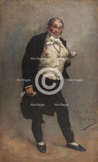 Portrait de Lhéritier (Romain Thomas, dit), acteur (1809-1885) dans le rôle de Cordenbois..., 1881. Creator: Georges Jules Auguste Cain.