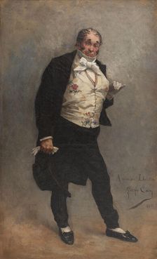 Portrait de Lhéritier (Romain Thomas, dit), acteur (1809-1885) dans le rôle de Cordenbois..., 1881. Creator: Georges Jules Auguste Cain
