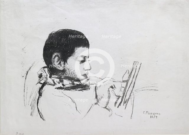 Portrait de Lucien Pissarro, 1874. Artist: Camille Pissarro.