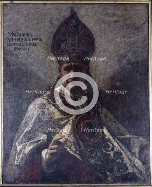 Portrait de Marie-Dominique Sibour (1792-1857), archevêque de Paris de 1848 à 1857, 1856. Creator: Thomas Couture.