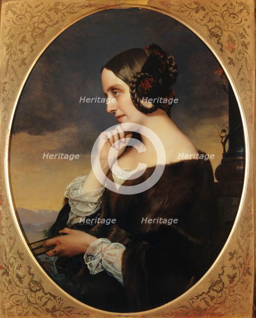 Portrait de Marie de Flavigny, comtesse d'Agoult (1805-1876), écrivain (sous le pseudonyme..., 1843. Creator: Henri Lehmann.