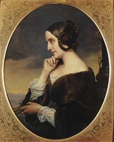 Portrait de Marie de Flavigny, comtesse d'Agoult (1805-1876), écrivain (sous le pseudonyme..., 1843. Creator: Henri Lehmann
