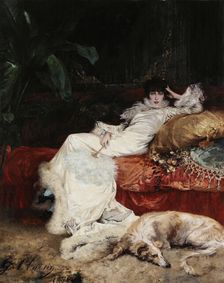 Portrait de Sarah Bernhardt, 1876. Creator: Georges Jules Victor Clairin