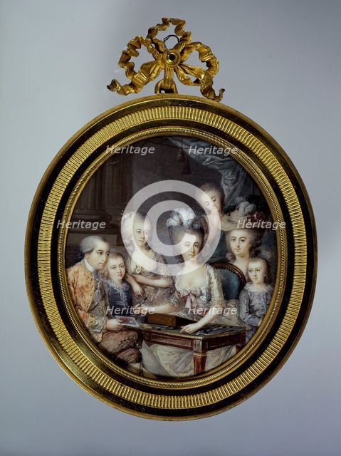 Portrait de Wilhelmine de Prusse, princesse d'Orange-Nassau, en miniaturiste entourée de..., 1784. Creator: De Saint-Ligie.