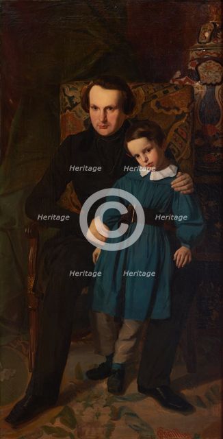 Portrait de Victor Hugo avec son fils François-Victor Hugo, 1836. Creator: Auguste de Chatillon.