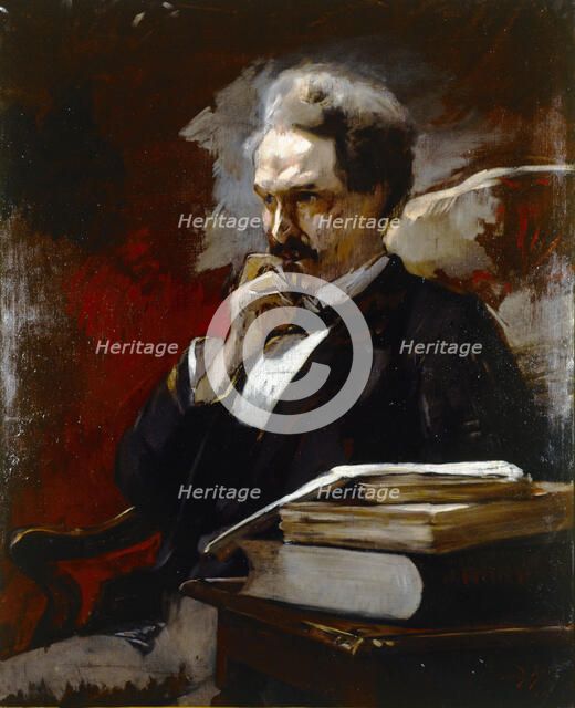 Portrait d'Henri Rochefort (Victor-Henri, marquis de Rochefort-Luçay, dit), journaliste..., 1879. Creator: Auguste Baud-Bovy.