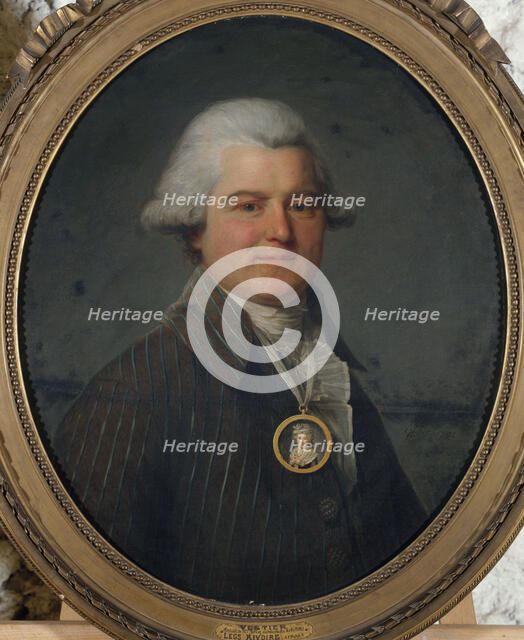 Portrait d'homme portant en sautoir un médaillon à l'effigie de sa femme, 1792. Creator: Antoine Vestier.