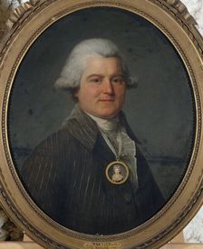 Portrait d'homme portant en sautoir un médaillon à l'effigie de sa femme, 1792. Creator: Antoine Vestier