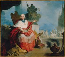 Portrait du cardinal Louis Antoine de Noailles (1651-1729), archevêque de Paris, c1729. Creator: Ecole Francaise