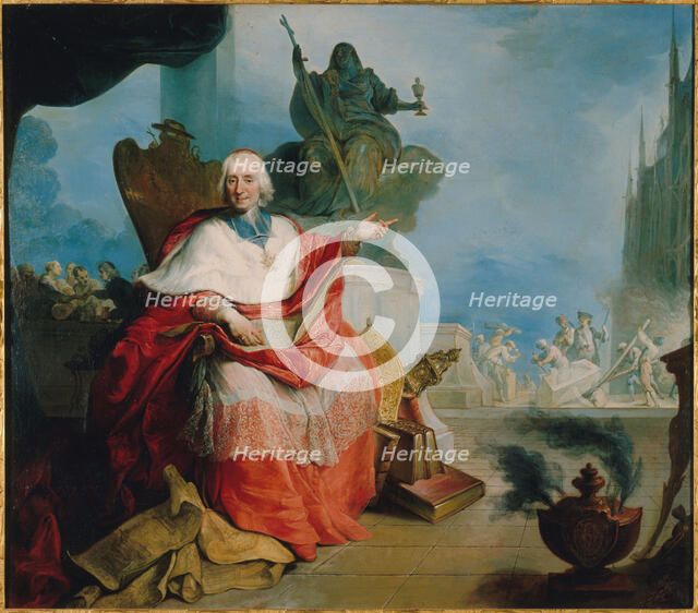Portrait du cardinal Louis Antoine de Noailles (1651-1729), archevêque de Paris, c1729. Creator: Ecole Francaise.