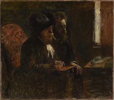 Portrait du graveur Desboutin et du graveur Lepic, 1876-1877. Creator: Degas, Edgar (1834-1917)
