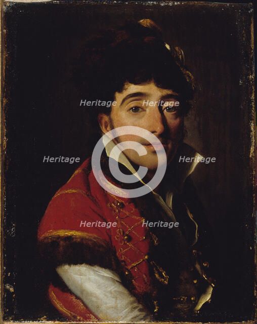 Portrait d'un acteur, en veste rouge bordée de fourrure, c1800. Creator: Louis Leopold Boilly.