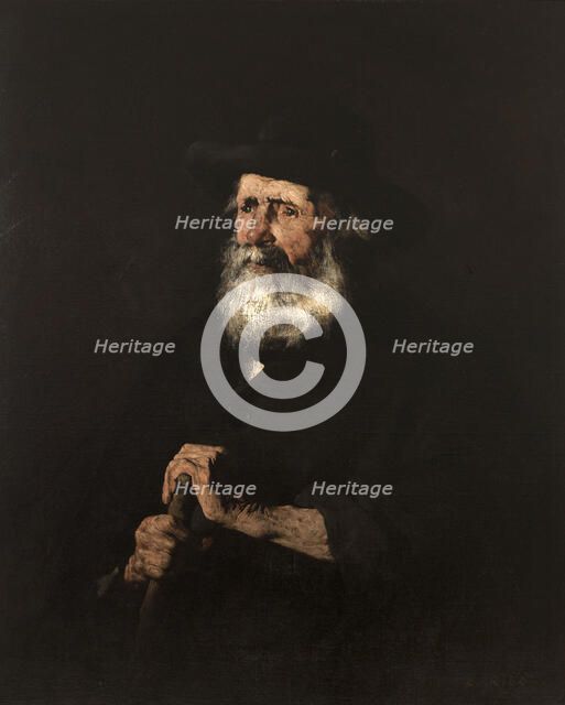 Portrait d'un vieillard, c.1875. Creator: Theodule Ribot.