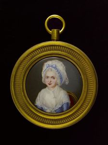 Portrait d'une femme assise dans un fauteuil rouge. Creator: Ecole Francaise