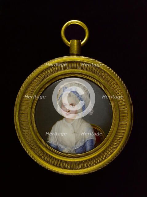 Portrait d'une femme assise dans un fauteuil rouge. Creator: Ecole Francaise.