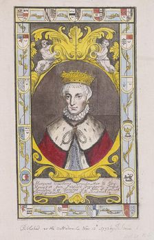 Portrait from stained glass window at St Mary, Battersea, London, 1793. Artist: Anon